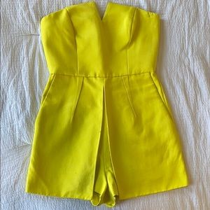 Topshop Lime Green / Yellow Bandeau Skort Romper